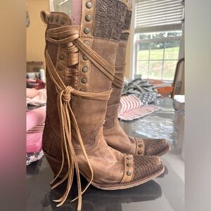Freebird leather boots with fringe